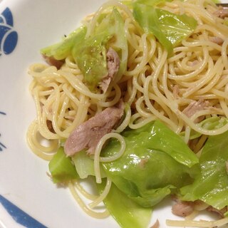 超簡単♪包丁いらず♪キャベツとツナのパスタ